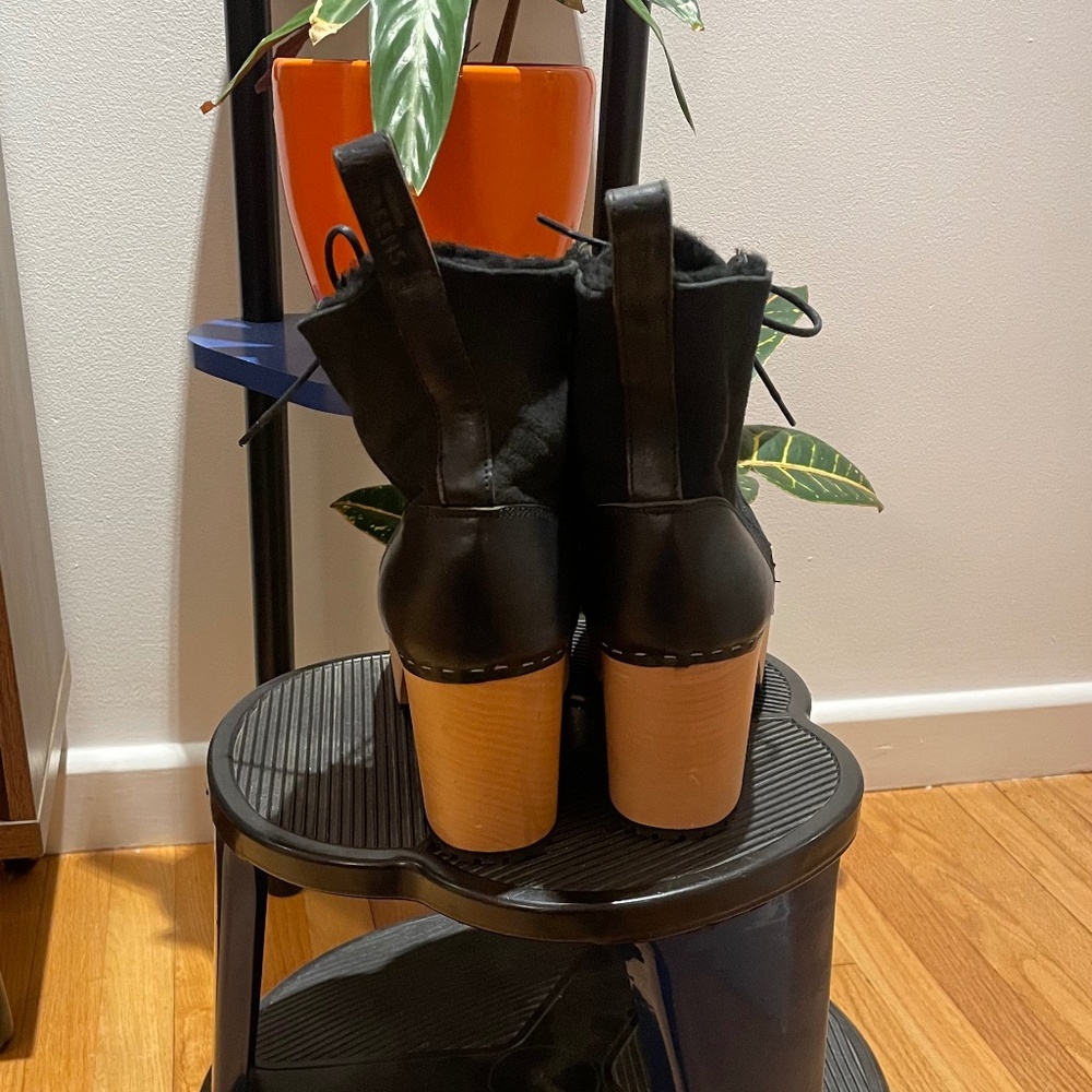 Swedish Hasbeens "Hippie Lace Up" Black Size 41 - Picture 4 of 8